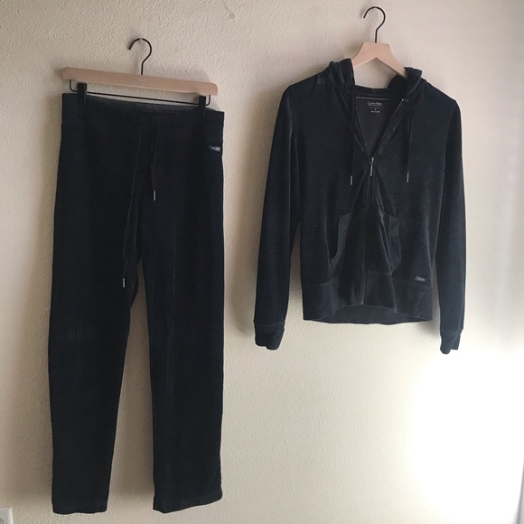 calvin klein velour tracksuit